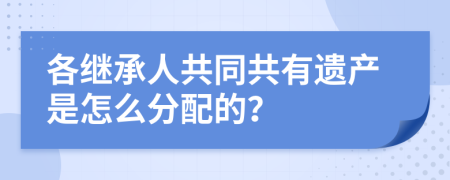 各继承人共同共有遗产是怎么分配的？