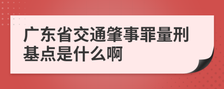 广东省交通肇事罪量刑基点是什么啊