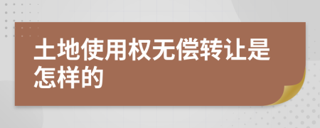 土地使用权无偿转让是怎样的