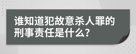 谁知道犯故意杀人罪的刑事责任是什么？