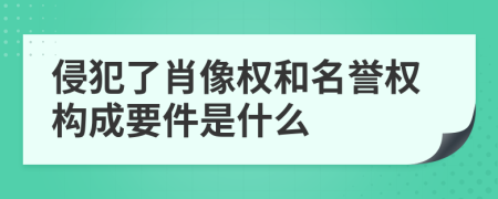 侵犯了肖像权和名誉权构成要件是什么