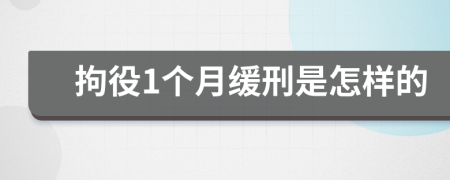 拘役1个月缓刑是怎样的