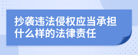 抄袭违法侵权应当承担什么样的法律责任