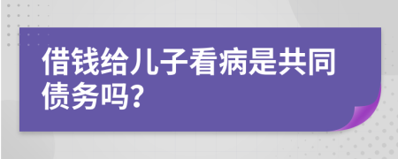 借钱给儿子看病是共同债务吗？