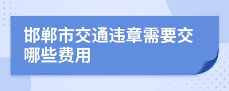 邯郸市交通违章需要交哪些费用