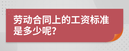 劳动合同上的工资标准是多少呢？