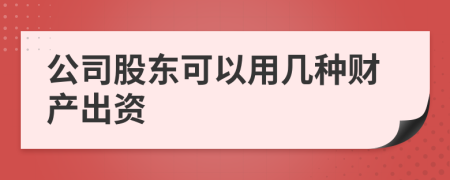 公司股东可以用几种财产出资