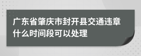 广东省肇庆市封开县交通违章什么时间段可以处理