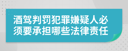 酒驾判罚犯罪嫌疑人必须要承担哪些法律责任