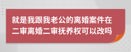 就是我跟我老公的离婚案件在二审离婚二审抚养权可以改吗