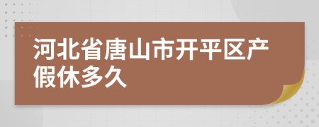 河北省唐山市开平区产假休多久