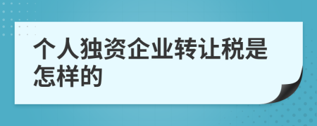 个人独资企业转让税是怎样的