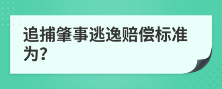 追捕肇事逃逸赔偿标准为？