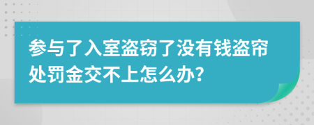 参与了入室盗窃了没有钱盗帘处罚金交不上怎么办？