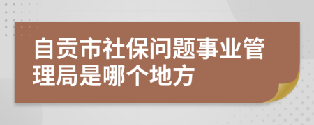 自贡市社保问题事业管理局是哪个地方