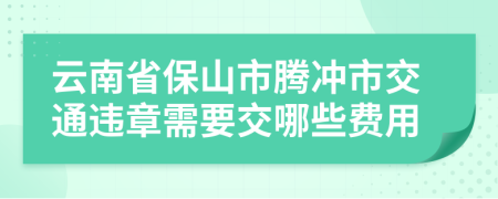 云南省保山市腾冲市交通违章需要交哪些费用