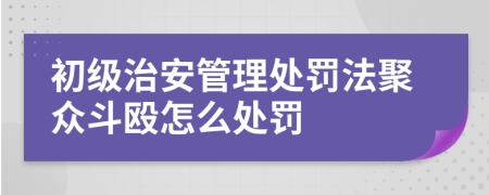 初级治安管理处罚法聚众斗殴怎么处罚