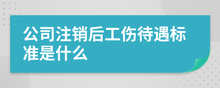 公司注销后工伤待遇标准是什么