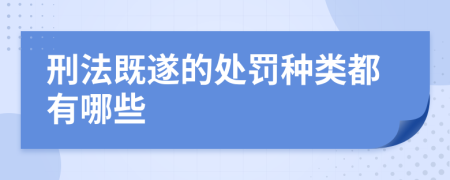 刑法既遂的处罚种类都有哪些