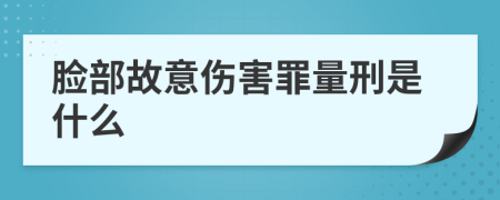 脸部故意伤害罪量刑是什么