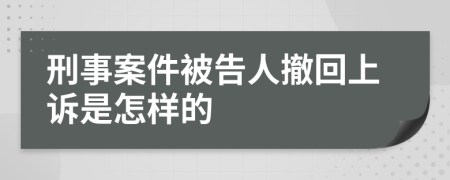 刑事案件被告人撤回上诉是怎样的