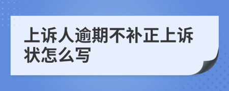 上诉人逾期不补正上诉状怎么写