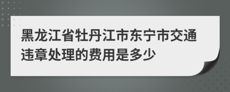 黑龙江省牡丹江市东宁市交通违章处理的费用是多少