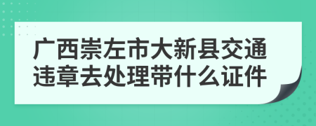 广西崇左市大新县交通违章去处理带什么证件