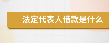 法定代表人借款是什么