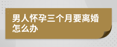 男人怀孕三个月要离婚怎么办