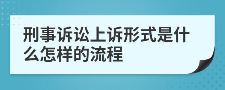 刑事诉讼上诉形式是什么怎样的流程