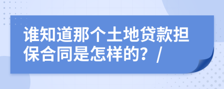 谁知道那个土地贷款担保合同是怎样的？/