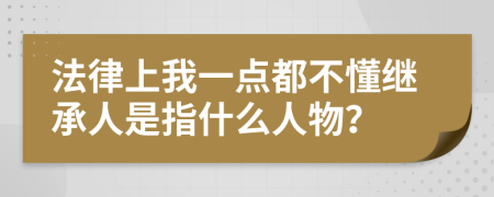 法律上我一点都不懂继承人是指什么人物？