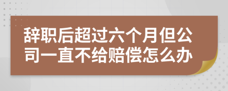 辞职后超过六个月但公司一直不给赔偿怎么办