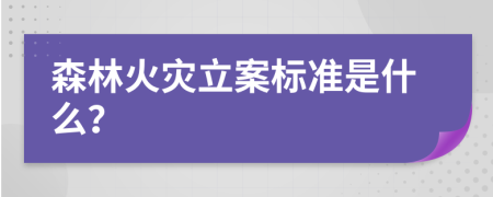 森林火灾立案标准是什么？