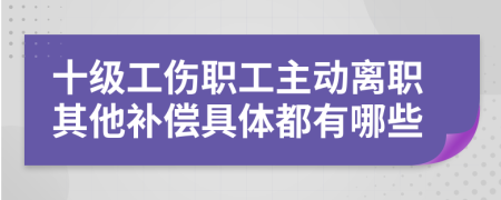 十级工伤职工主动离职其他补偿具体都有哪些