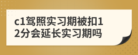 c1驾照实习期被扣12分会延长实习期吗