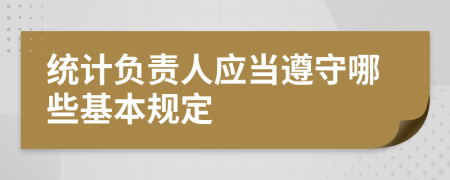 统计负责人应当遵守哪些基本规定