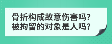 骨折构成故意伤害吗？被拘留的对象是人吗？