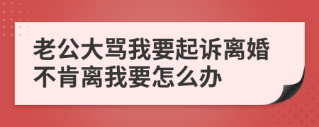 老公大骂我要起诉离婚不肯离我要怎么办