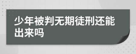 少年被判无期徒刑还能出来吗