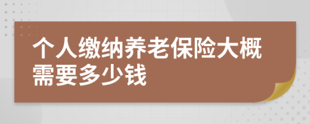 个人缴纳养老保险大概需要多少钱