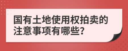 国有土地使用权拍卖的注意事项有哪些？