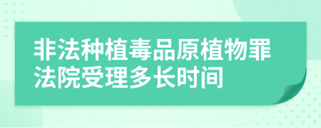 非法种植毒品原植物罪法院受理多长时间