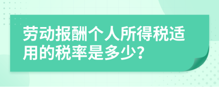 劳动报酬个人所得税适用的税率是多少？