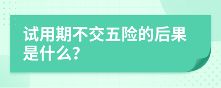 试用期不交五险的后果是什么？