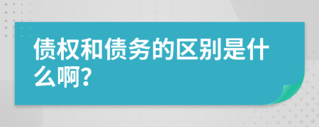 债权和债务的区别是什么啊？