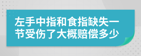 左手中指和食指缺失一节受伤了大概赔偿多少