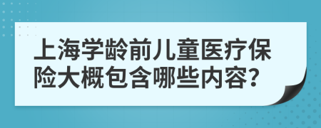 上海学龄前儿童医疗保险大概包含哪些内容？