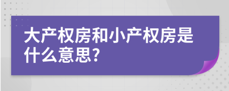 大产权房和小产权房是什么意思?